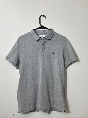 Lacoste Men’s Light Gray Pique Polo Shirt